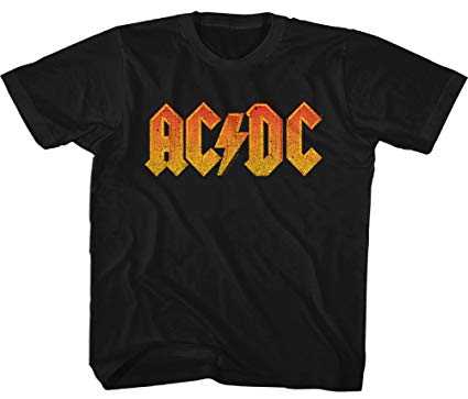 A&E Designs Kids AC/DC T-shirt Orange Band Logo Youth Shirt