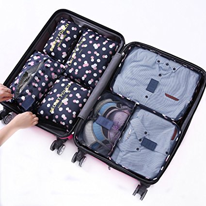 7Pcs Waterproof Travel Storage Bags Clothes Packing Cube Luggage Organizer Pouch