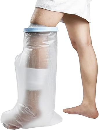 Lesme Leg Cast Shower Protector for Adult Waterproof Cast & Bandage Shower Cover for Broken Leg, Wound & Surgery-Lower Leg, Clear