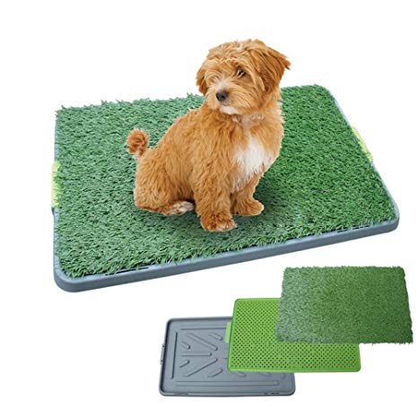 Synturfmats Pet Potty Patch Training Pad for Dogs Indoor or Outdoor Use, 3 Pieces Puppy Training Pad Dog Relief System