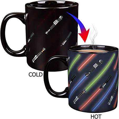 Star Wars Light Saber Heat Reveal Coffee Mug - Light Saber Images Activate with Heat