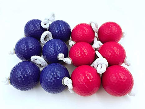 TBWHL Ladder Toss Ball Replacement Ladder Balls Bolos Bolas Ladder Golf with Real Golf Balls，Blue and Red