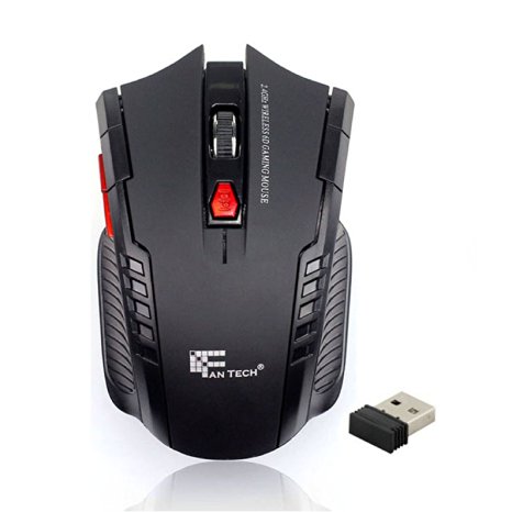 Sannysis(TM) 1PC Creative 2.4Ghz Mini portable Wireless Optical Gaming Mouse For PC Laptop(Black)