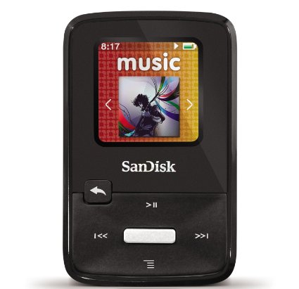 SanDisk Sansa Clip Zip 8GB MP3 Player, Black With Full-Color Display, MicroSDHC Card Slot and Stopwatch- SDMX22-008G-A57K (Discontinued by Manufacturer)