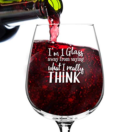 What I Really Think Funny Wine Glass for Women- Premium Birthday Gift for Her, Mom, Best Friend- Unique Present Idea