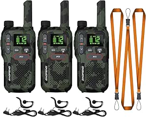 BAOFENG GT-18 Walkie Talkies for Kids Adult, License Free Long Range Rechargeable FRS Two Way Radio,1500mAh Battery, 22 Channels with NOAA, Scan for Camping Hiking Family, 3 Pack