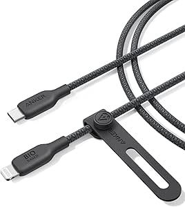 Anker Câble de charge USB-C vers Lightning 541 en nylon bio (noir fantôme, 180 cm), certifié MFi, câble de charge rapide pour iPhone 14/Plus/Pro Max 13/Pro 12 11 x XS XR