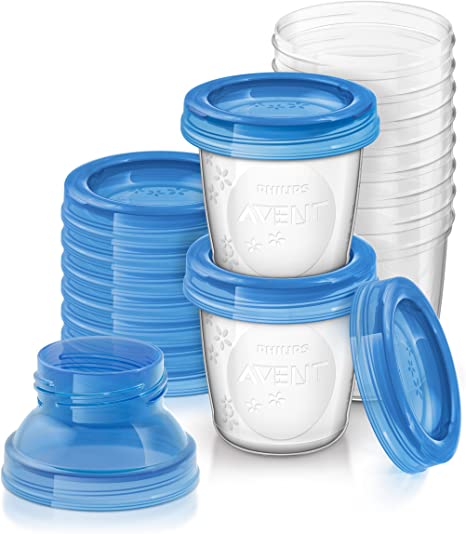 Philips Avent Breast Milk Storage Containers with Lids, 180ml, 10 Pack, SCF618/10