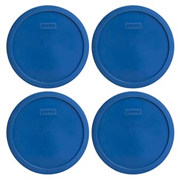 Pyrex 7401-PC 3 Cup Lake Blue Round Plastic Lid (4, Lake Blue)