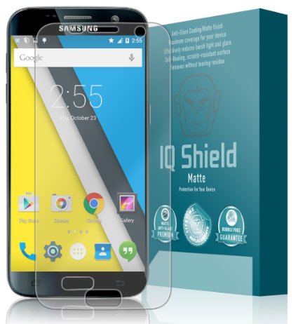 IQShield Matte - Samsung Galaxy S7 Anti-Glare Screen Protector with Lifetime Warranty Replacements - Premium Bubble-Free HD Film with Anti-Fingerprint Coating