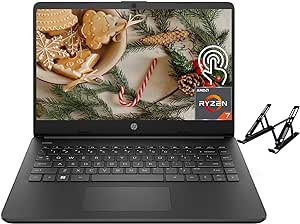 HP Business Laptop, 14" Touchscreen Display, AMD Ryzen 7-5700U(8-Core), 32GB RAM, 1TB SSD, AMD Radeon Graphics, HD Webcam, Wi-Fi, Bluetooth, Windows 11 Home, with Laptop Stand