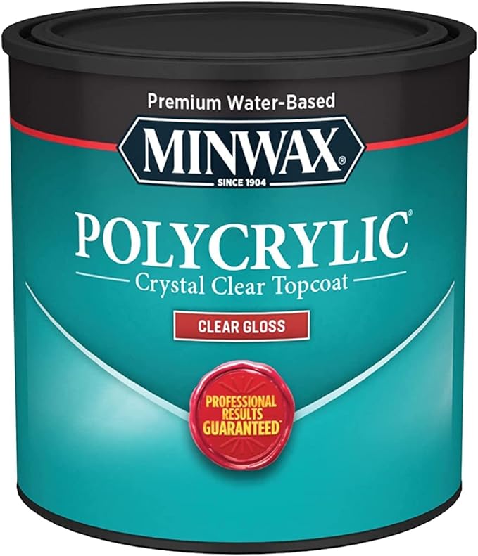 Minwax 25555 Gloss Polycrylic Protective Finishes, 1/2 Pint