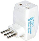 Ceptics 3 Outlet Travel Adapter Plug Type L for Italy