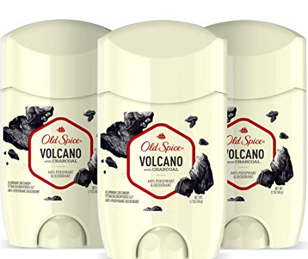 Old Spice Antiperspirant & Deodorant for Men, Invisible Solid, Volcano With Charcoal Scent, Inspired by Natural Elements, 1.7 Oz (Pack Of 3)