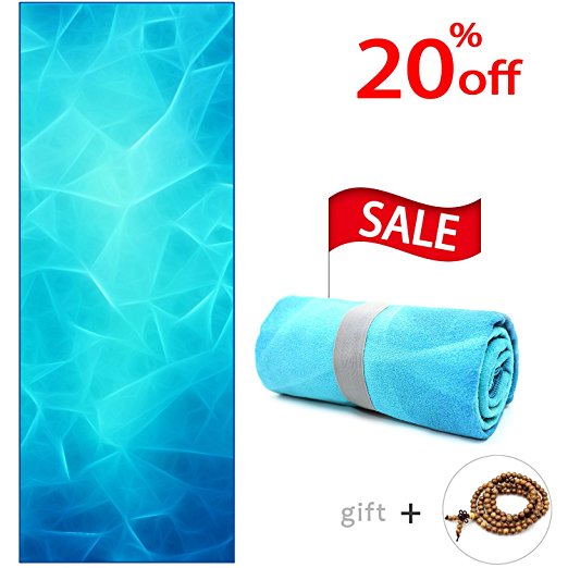 Hot Yoga Towel-100% Microfiber, Super Soft, Ultra Sweat Absorbent, Skidless Non-Slip Hot Yoga Towels for Bikram, Ashtanga, Pilates and Fitness Exercise!