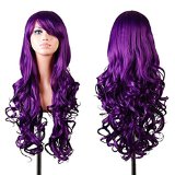 Rbenxia Curly Cosplay Wig Long Hair Heat Resistant Spiral Costume Wigs Purple 32 80cm