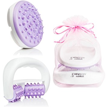 ANTI CELLULITE MASSAGER MITT BRUSH   ROLLER SET. Home Celulitis Reducing & Reduction Treatment For Legs, Thighs & Arms - #1 Body Brush Machine Or Fascia Blaster   Works Great With Cellulite Cream