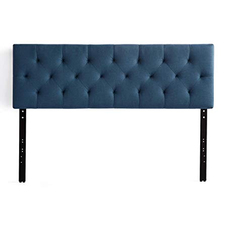 LUCID Mid-Rise Upholstered Headboard - Adjustable Height from 34” to 46” - Queen - Cobalt