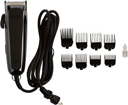Andis Professional Exclusive Adjustable Clipper, Soft Grip & Ceramic Blade, Includes 9 Attachment Combs, Haircuts at Home