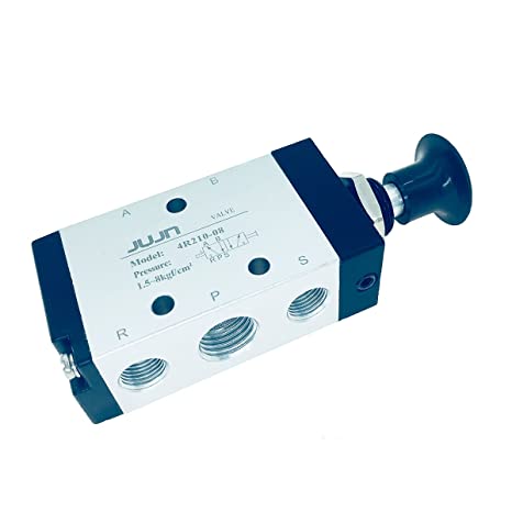 MIKIKI 4R210-08 5 Way Pneumatic Air Hand Lever Operated Valve Solenoid Valve Port 1/4" Manual Control Push-Pull Valves
