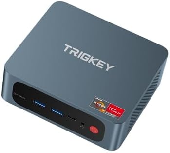 TRIGKEY Mini PC Ryzen 7 S5 5700U(8 Cores, 16 Threads) Mini Computer 16GB DDR4 500GB M.2 NVME(Max 3000MB/S) SSD Gaming S5 Mini Computer, Wi-Fi 6/Bluetooth 5.2/4K@60Hz/HDMI DP/USB 3.2