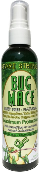 BugMace All Natural Mosquito Repellent Spray-Certified Organic Bug & Insect Deterrent-Maximum Mosquito Shield Completely Safe for People, Pets & Environment-Powerful Formula Guaranteed to Perform.2oz