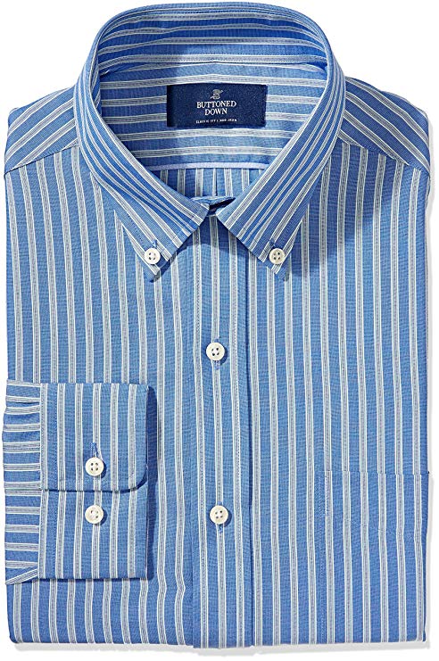 BUTTONED DOWN Men's Classic Fit Non-Iron Dress Shirt (Discontinued Patterns)