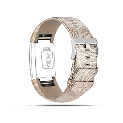 For Fitbit Charge 2 Bands, Genuine Leather Replacement Bands for Fitbit Charge 2