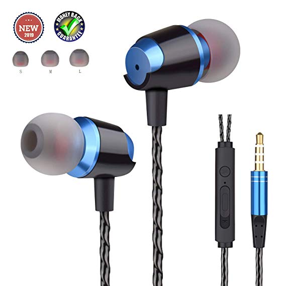 Earbuds Ear Buds Wired Headphones with Microphone in Ear Earphones with Stereo Mic and Volume Control Compatible Android Smart Phones Samsung Music Noise Cancelling 3.5mm Audio Headphones