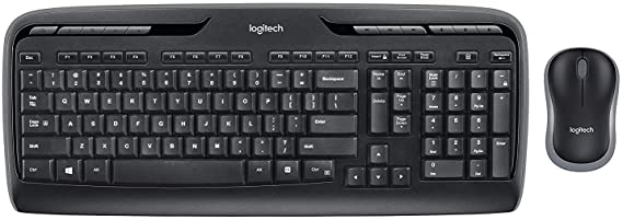 Logitech K330 Wireless Desktop MK320 Keyboard With Wireless Mouse Combo — Entertainment Keyboard and Mouse, 2.4GHz Encrypted Wireless USB Connection, Long Battery Life MK320 Combo