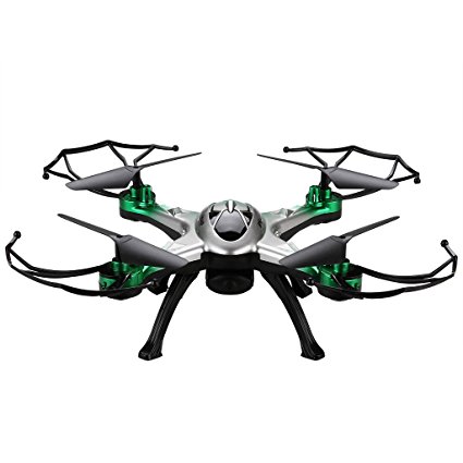 Floureon JJRC H29G FPV 2.0 Mega Pixel 4CH 6-Axis Gyro 5.8G Real-Time Transmission Strong Power CF Mode RTF RC Quadcopter with HD 2MP Camera,4 LED Lights,One Key Automatic Return,Green