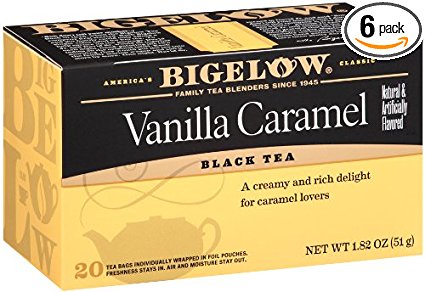 Bigelow Vanilla Caramel Tea, 20-Count Boxes (Pack of 6)