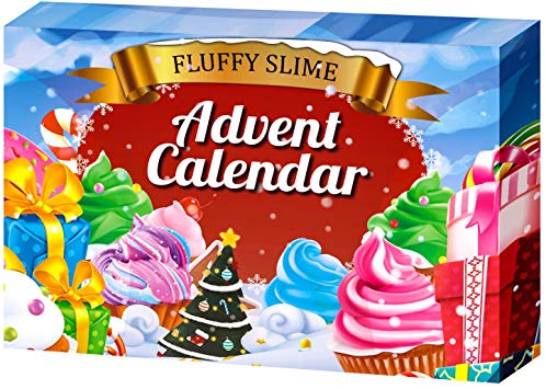 ORIENTAL CHERRY Advent Calendar 2019 - DIY Fluffy Slime Kit - Countdown to for Kids Girls Teens 4 5 6 7 8 9 Year Old