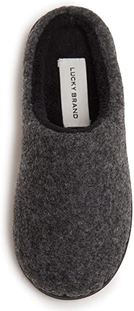 Lucky Brand Boy's Faux Wool Clog Slippers with Memory Foam