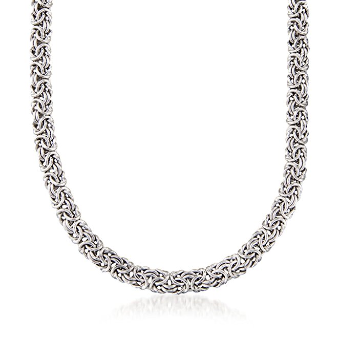 Ross-Simons Italian Sterling Silver Classic Byzantine Necklace