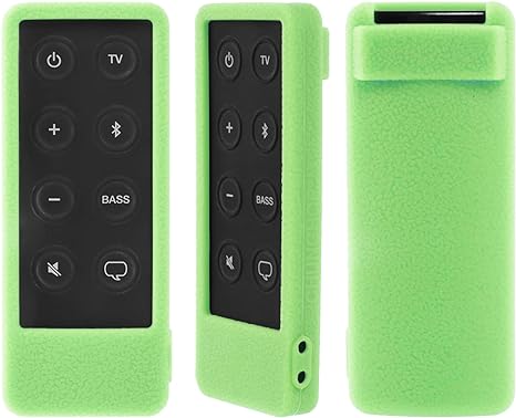 CHUNGHOP Protective Silicone Remote Case Compatible with Bose Solo 5 10 15 Series ii TV, for Bose Solo Cinemate Series II IIGS 1SR 10 & 15 Remote Anti-Slip, Shockproof(Glow in Dark Green)