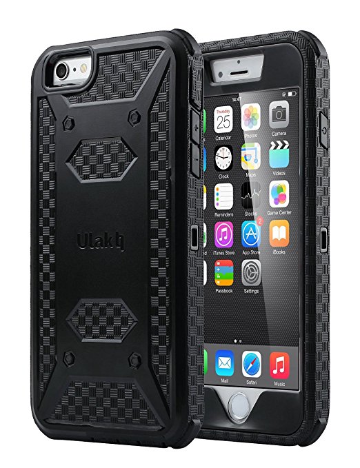 iPhone 6 Plus Case,ULAK [KNOX ARMOR] Full-body Rugged Case for iPhone 6 Plus/iPhone 6S Plus Case (5.5 inch) with Built-in Screen Protector (Black)