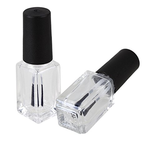 Teensery 5ml Empty Clear Glass Nail Polish Bottle For Nail Art With Brush Cap (5 pcs)