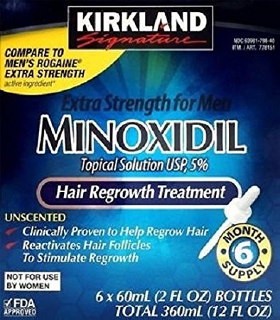 Kirkland  Minoxidil 5% Extra Strength Hair Regrowth for Men, 6 Month Supply