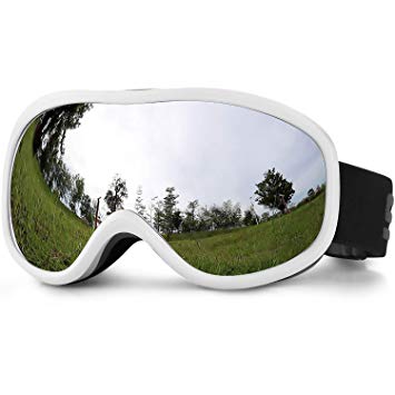 SPOSUNE OTG Ski Goggles - Over Glasses Snow Snowboard Goggle with Anti Fog Dual Lens for Men Women Youth Kids Skiing Skating Snowmobile, Windproof UV400 Protection Winter Sports Protective Glasses