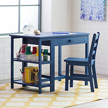 Lipper Writing Workstation Desk and Chair - Navy