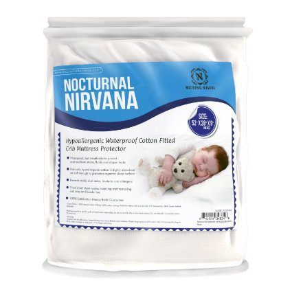Nocturnal Nirvana: Baby Crib Mattress Protector Pad 100% Waterproof Premium Hypoallergenic Cotton Fitted Cover