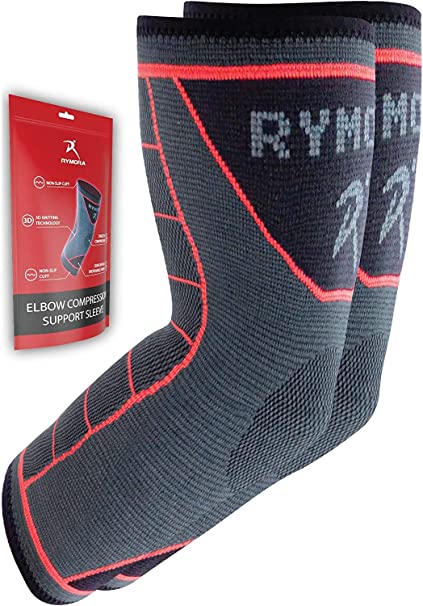 Rymora Fitness Elbow Brace- S, Compression Support Sleeve for Tendonitis, Tennis Elbow, Golf Elbow Treatment, Weightlifting & Weak Joints - Reduce Joint Pain During Any Activity!