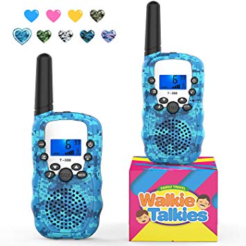 Topsung 2 Toys Walkie Talkies for Kids with Flashlight, T388 Long Ragne Two-Way Radios Wakie Talkies with Backlit LCD, Xmas Birthday Gifts for Kids Him Her Outdoor Play Camping (Camo)