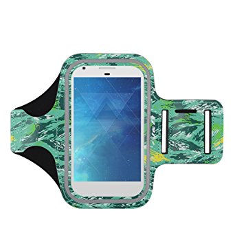 Google Pixel 2 Armband, J&D Sports Armband for Google Pixel 2, Key holder Slot, Perfect Earphone Connection while Workout Running - Camouflage