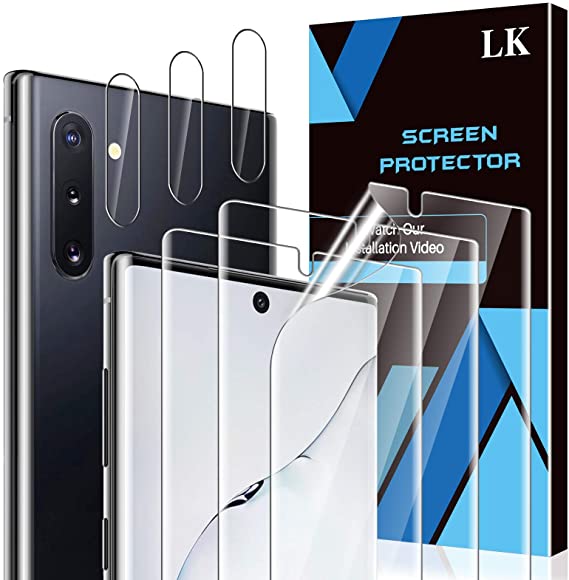 6 Pack LK 3 Pack Screen Protector   3 Pack Camera Lens Protector Compatible with Samsung Galaxy Note 10 6.3-inch, Positioning Tool, HD Ultra-Thin, Flexible TPU Film