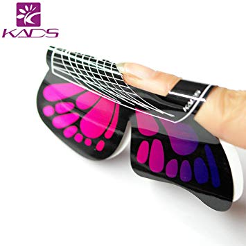KADS 100pcs in 1 Roll Big Size Butterfly-shape Self Adhesive Gel Nail Extension Nail Forms for Acrylic Nails Tips