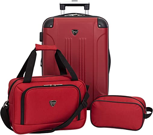 Travelers Club Sky  Luggage Set, Red, 3 Piece