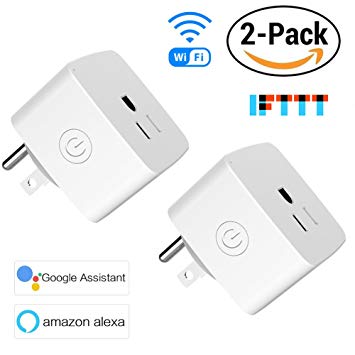 2 PACK Mini Smart Plugs, Avatar Controls Wifi Wireless Socket Home Electrical Timing Outlet, APP Remote Control ON/OFF Power Switch, No Hub Required,Compatible with Amazon Alexa/Google Assistant/IFTTT