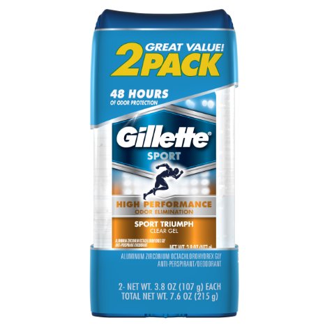 Gillette Clear Gel Sport Triumph Antiperspirant and Deodorant 2 count 38 oz